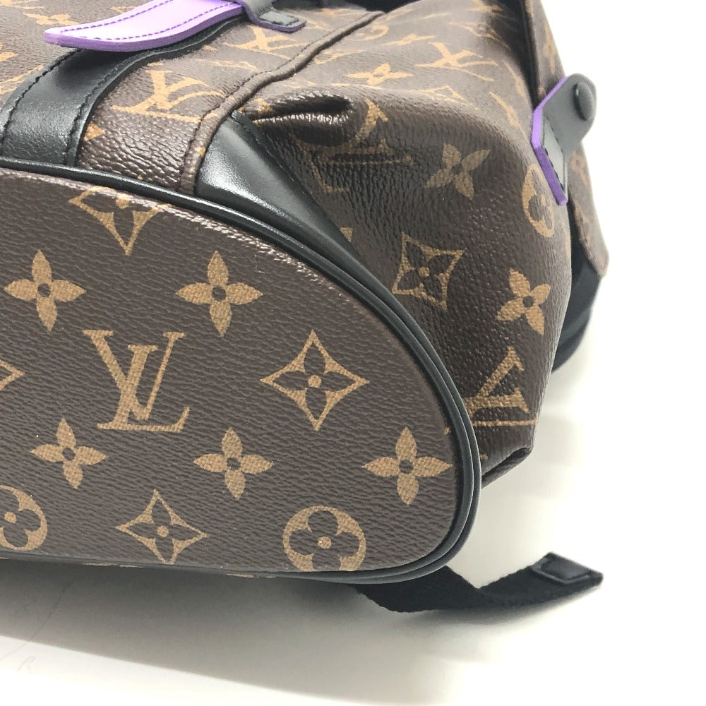 Louis Vuitton Backpack M46247 Monogram Canvas Purple Monogram Macacer Christopher Pm Mens Used Authentic