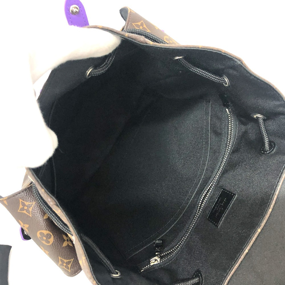 Louis Vuitton Backpack M46247 Monogram Canvas Purple Monogram Macacer Christopher Pm Mens Used Authentic