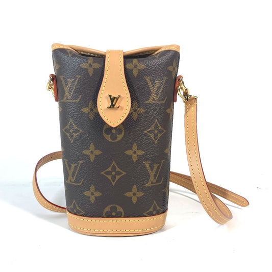 Louis Vuitton Shoulder Bag M80874 Monogram Canvas Brown Monogram Fold Me Pouch Women Used Authentic