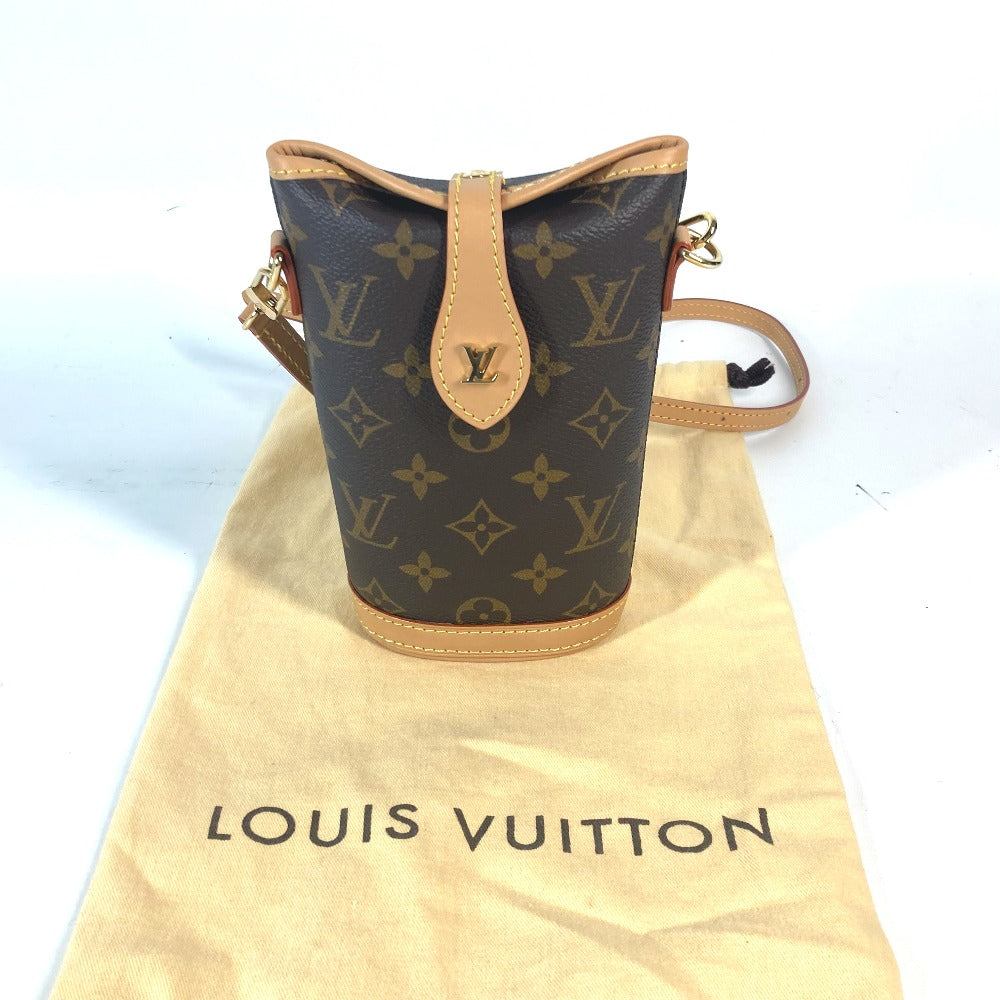 Louis Vuitton Shoulder Bag M80874 Monogram Canvas Brown Monogram Fold Me Pouch Women Used Authentic