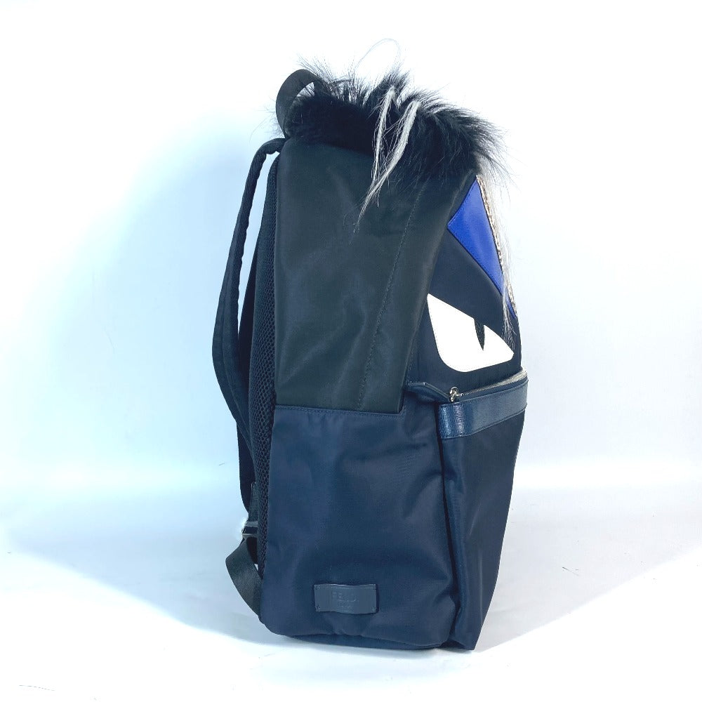 Fendi Backpack 7 Vz012 Nylon Navy Bag Monster Bugs Unisex(unisex) Used Authentic