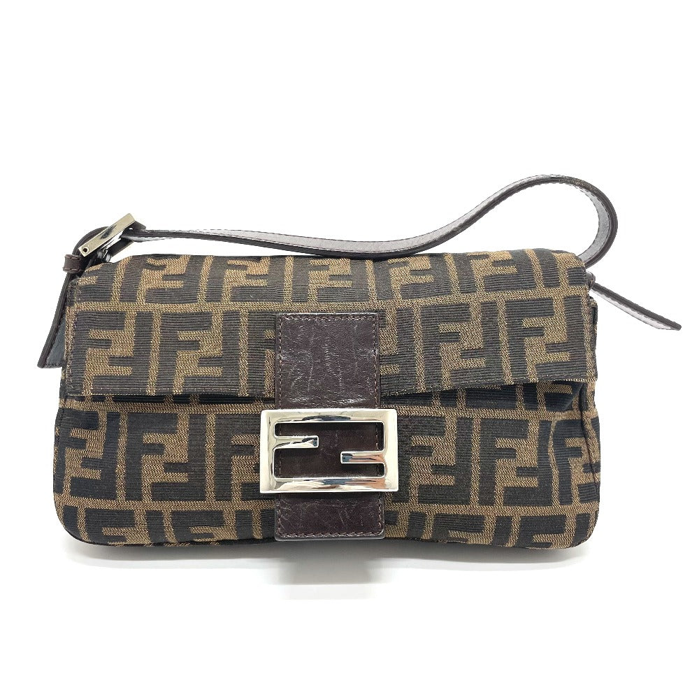 Fendi Shoulder Bag 2321.26424 Canvas / Leather Brown Type Ff Logo Zucca Pattern Mamma Bucket Women Used Authentic