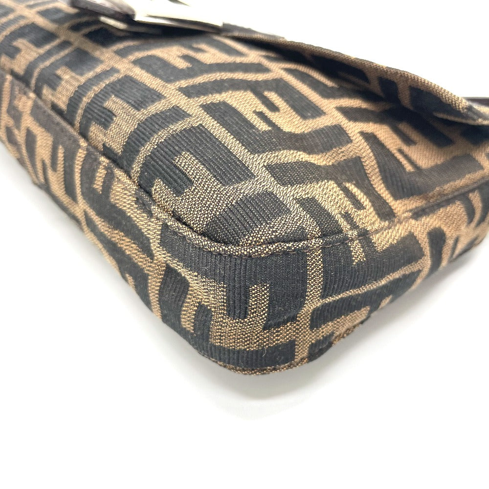 Fendi Shoulder Bag 2321.26424 Canvas / Leather Brown Type Ff Logo Zucca Pattern Mamma Bucket Women Used Authentic