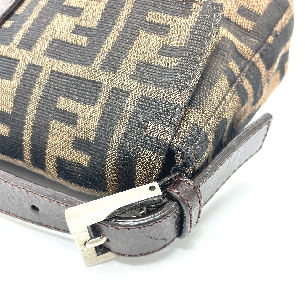 Fendi Shoulder Bag 2321.26424 Canvas / Leather Brown Type Ff Logo Zucca Pattern Mamma Bucket Women Used Authentic