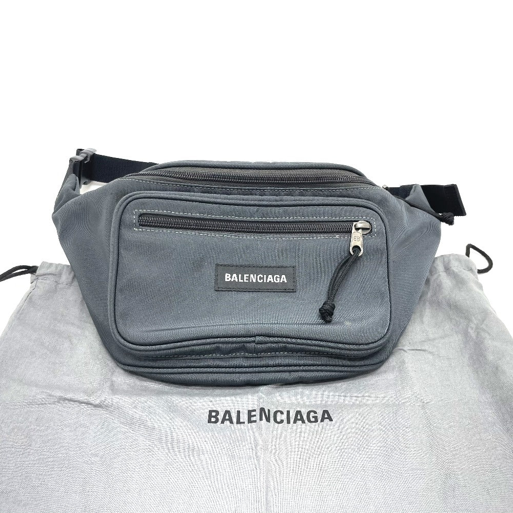 Balenciaga Waist Bag 482389 Nylon Gray Type Waist Pouch Explorer Unisex(unisex) Used Authentic