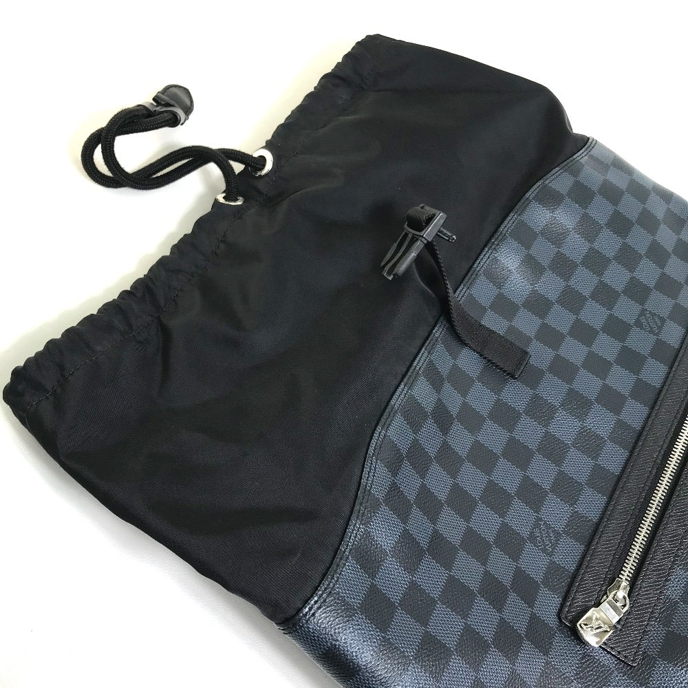 Louis Vuitton Backpack N40009 Damier Cobalt Canvas, Taiga Leather Navy X Black Damier Cobalt Match Point Mens Used Authentic