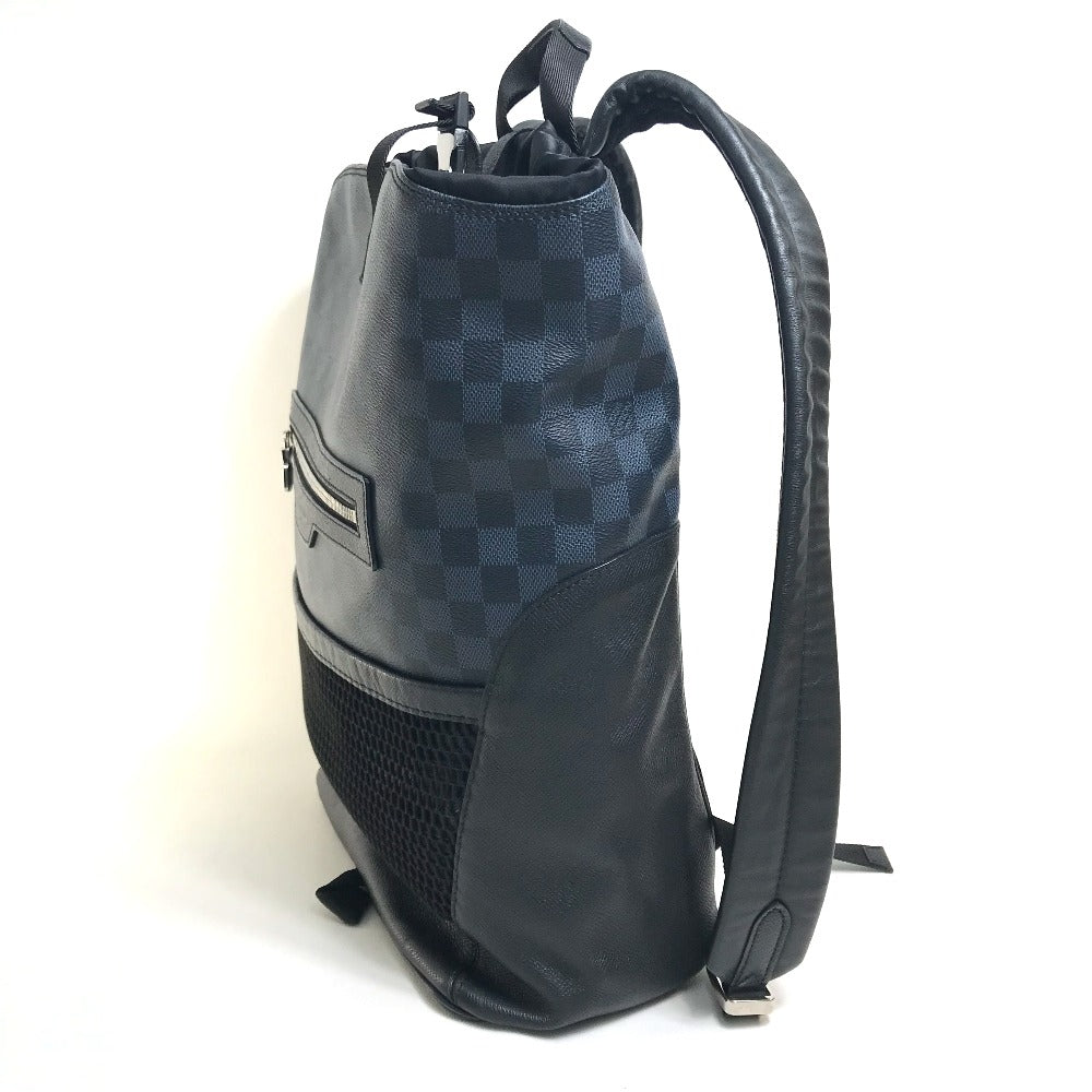 Louis Vuitton Backpack N40009 Damier Cobalt Canvas, Taiga Leather Navy X Black Damier Cobalt Match Point Mens Used Authentic