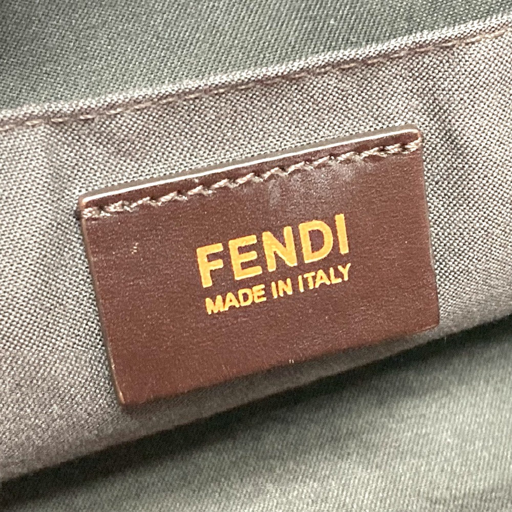 Fendi Handbag 8 Bn251 Leather / Canvas Brown X Purple Type Pecan Women Used Authentic