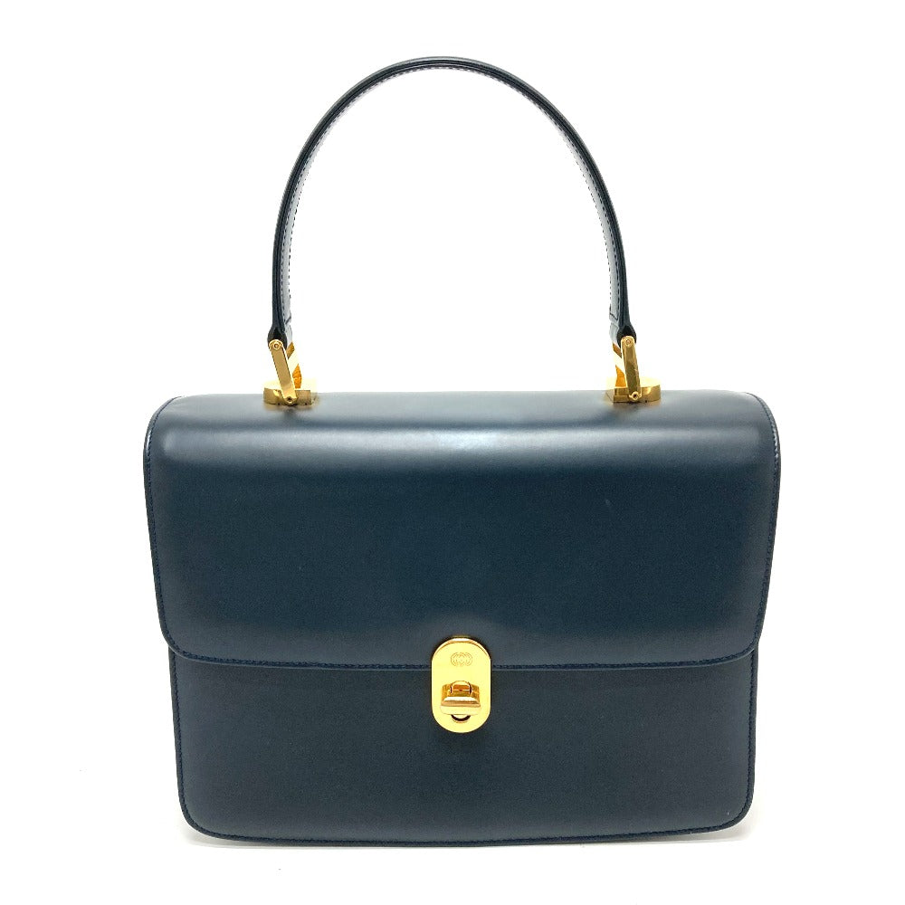 Gucci Handbag 000.109.0121 Leather Navy Turn Lock Sideline Handbag Women Used Authentic