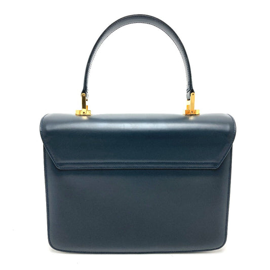 Gucci Handbag 000.109.0121 Leather Navy Turn Lock Sideline Handbag Women Used Authentic