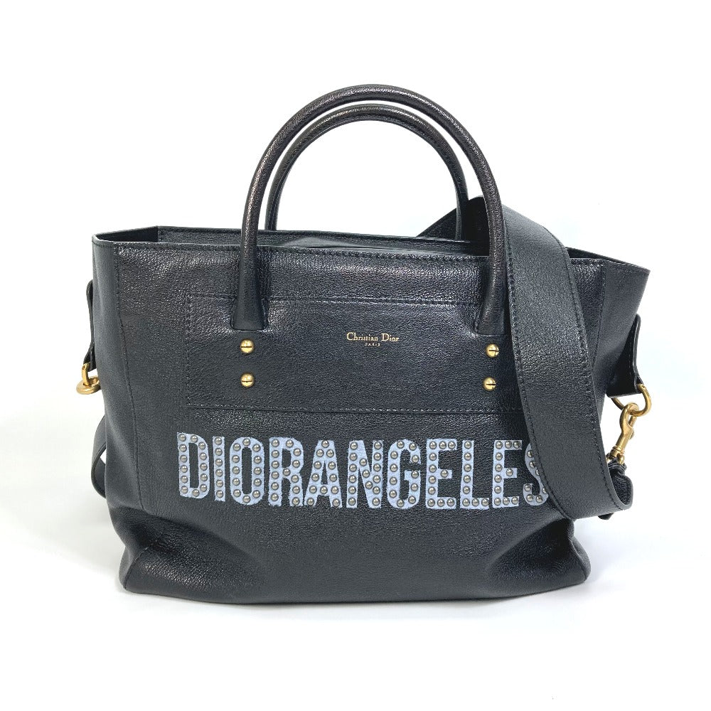 Christian Dior Tote Bag Leather Black Diorangels Shoulder Bag Shoulder Bag Women(unisex) Used Authentic