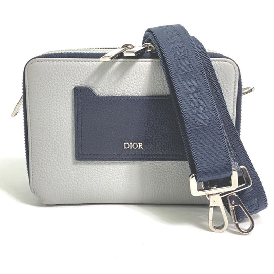 Dior Shoulder Bag Leather Gray Logo 2 Pubc120 Gbc H07 E Mens Used Authentic