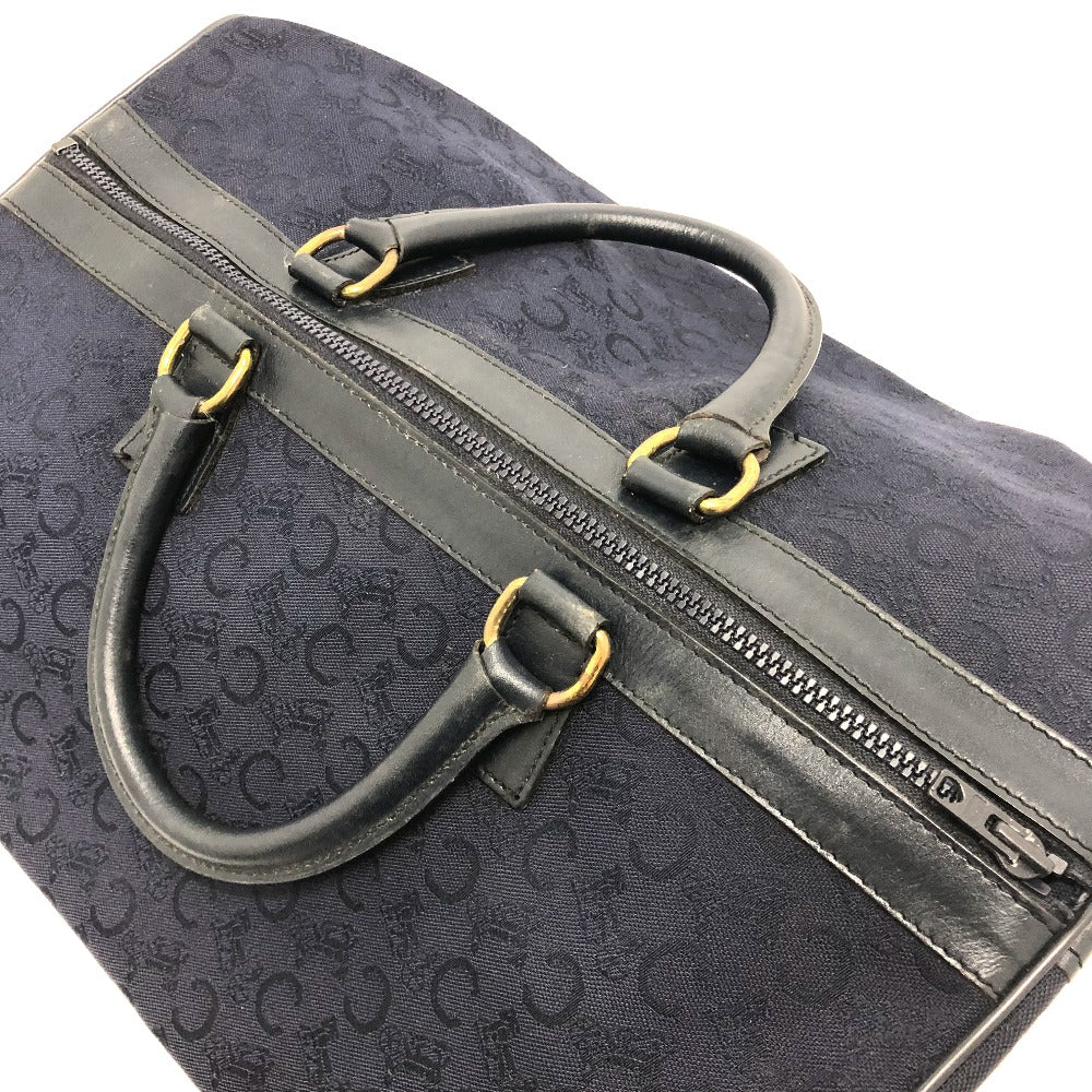 Celine Boston Duffel Bag Canvas / Leather Navy C Macadam Carriage Vintage Women Used Authentic