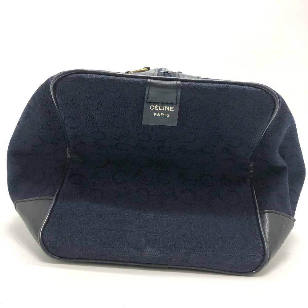 Celine Boston Duffel Bag Canvas / Leather Navy C Macadam Carriage Vintage Women Used Authentic