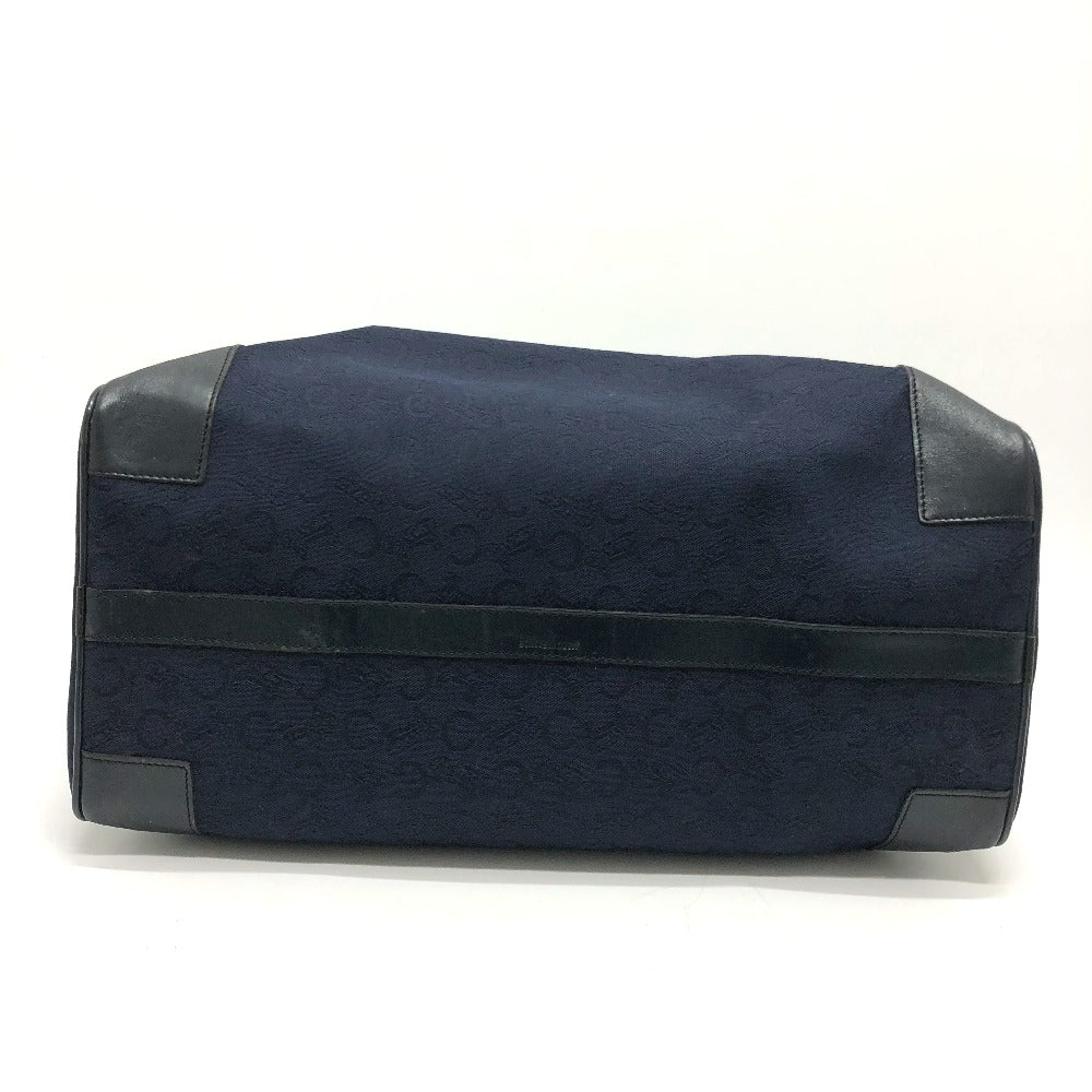 Celine Boston Duffel Bag Canvas / Leather Navy C Macadam Carriage Vintage Women Used Authentic