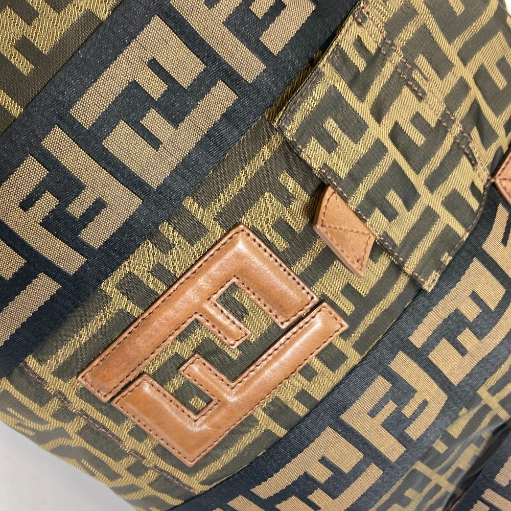 Fendi Tote Bag 7 Va158 Leather / Canvas Brown Zucca Ff Pattern Handbag 2 Way Bag Shoulder Bag Women Used Authentic