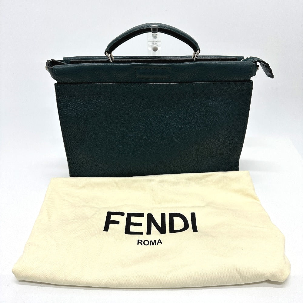 Fendi Business Bag 7 Va406 Leather Blue Type Selleria Monster Iconic Peek A Boo Fit Unisex(unisex) Used Authentic