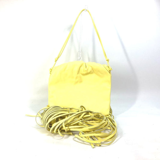 Bottegaveneta Shoulder Bag 630363 Leather Yellow The Fringe Pouch Women Used Authentic