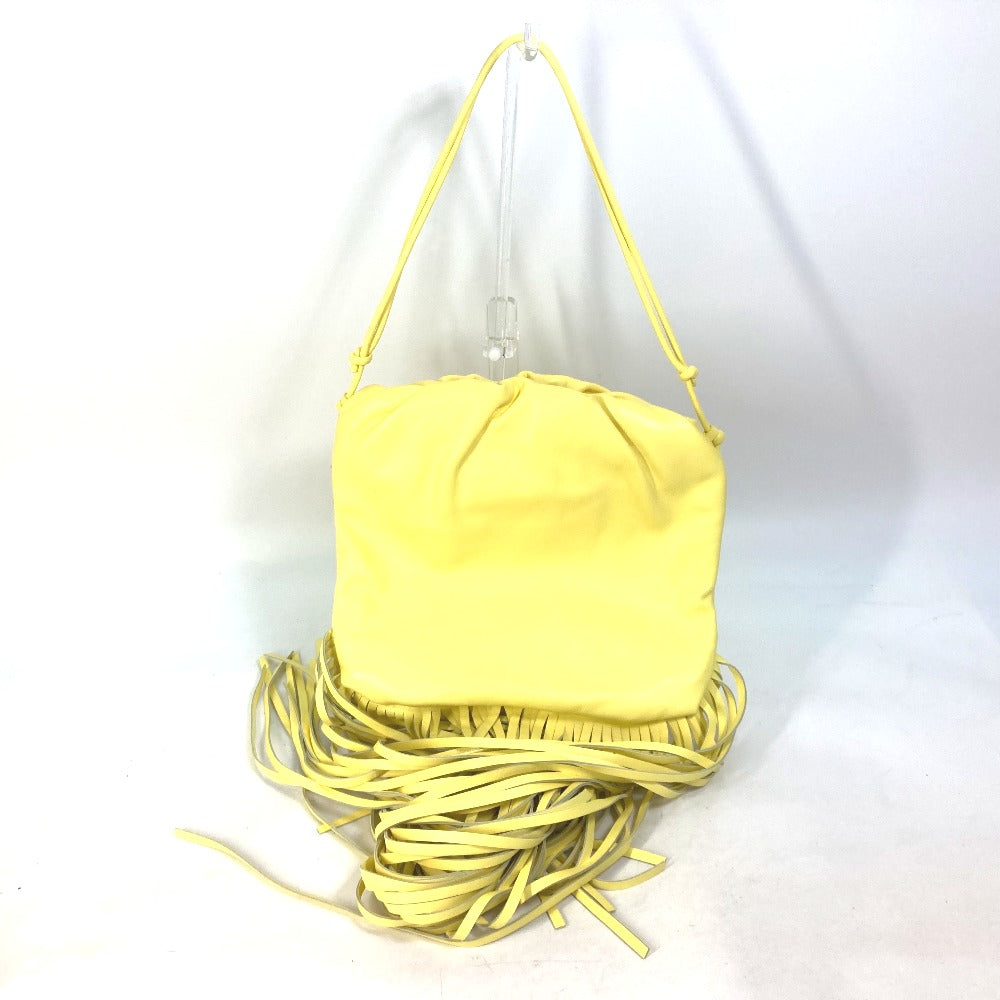 Bottegaveneta Shoulder Bag 630363 Leather Yellow The Fringe Pouch Women Used Authentic