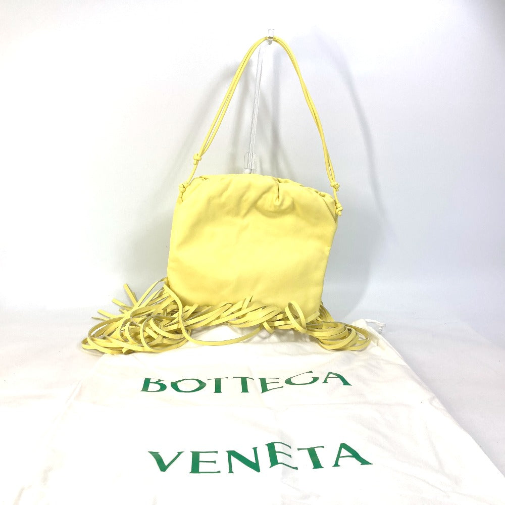 Bottegaveneta Shoulder Bag 630363 Leather Yellow The Fringe Pouch Women Used Authentic