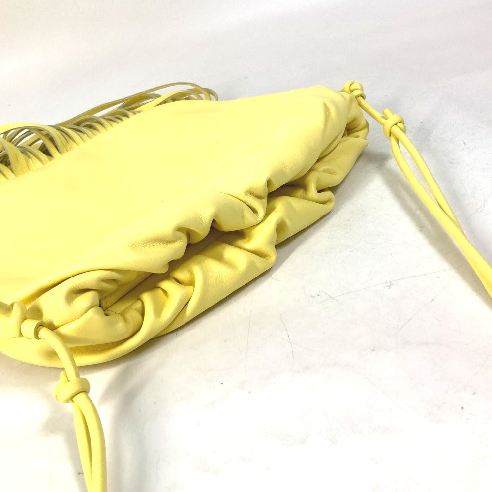 Bottegaveneta Shoulder Bag 630363 Leather Yellow The Fringe Pouch Women Used Authentic