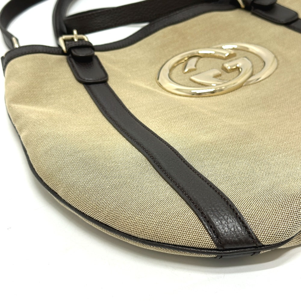 Gucci Tote Bag 290832 Canvas / Leather Beige Gg Logo Women Used Authentic