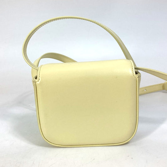 Celine Shoulder Bag 10 I513 Dpv.11 Oy Leather Yellow Shiny Calfskin Mini Triomphe Women Used Authentic