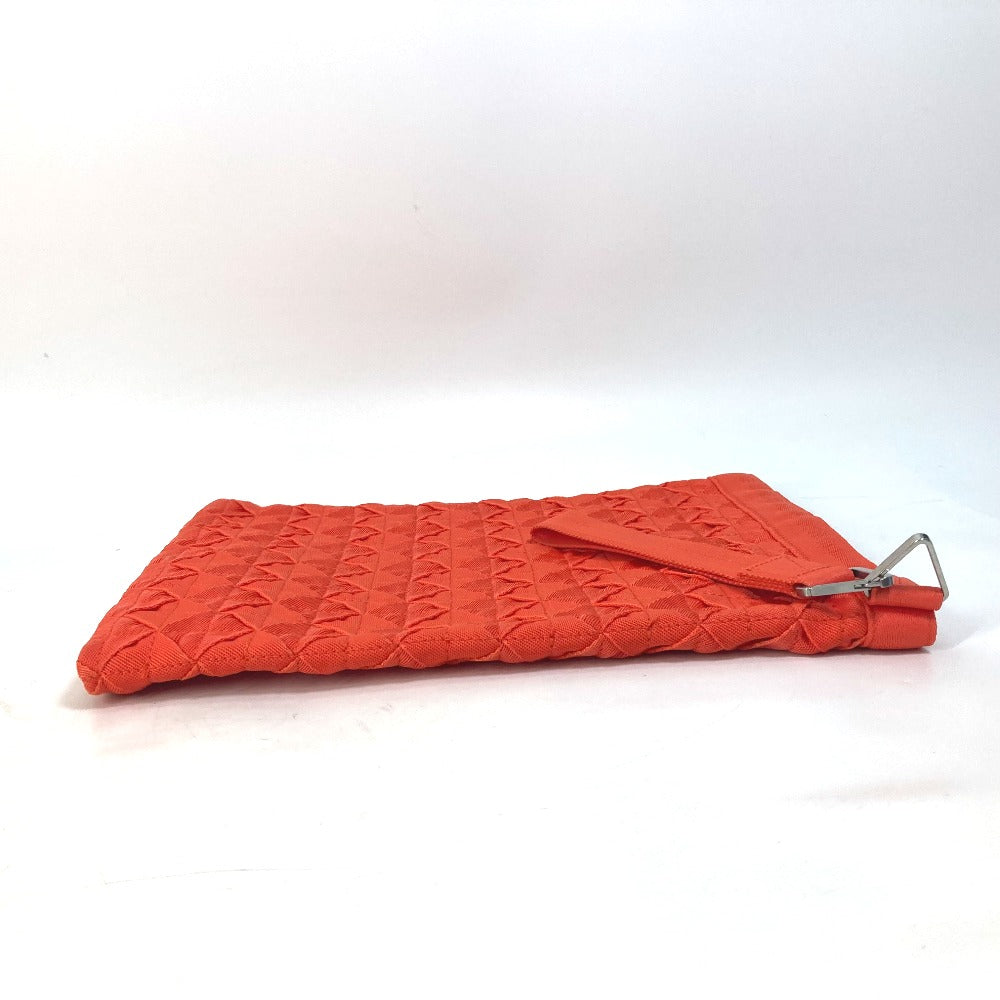 Bottegaveneta Clutch Bag 667060 Polypropylene Orange Intrecciato Light Webbing Mens Used Authentic