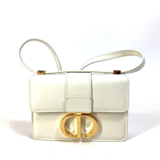 Christian Dior Shoulder Bag Leather White Cd Metal Montagne 30 Women Used Authentic