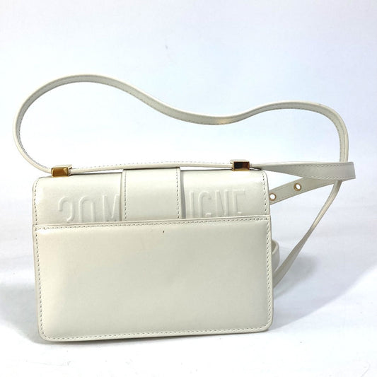 Christian Dior Shoulder Bag Leather White Cd Metal Montagne 30 Women Used Authentic