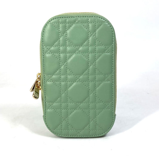 Christian Dior Shoulder Bag S0872 Onmj M59 H Leather Green Cannage Phone Case Lady Dior Lady Dior Phone Holder Women Used Authentic