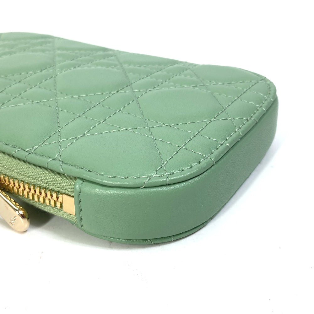 Christian Dior Shoulder Bag S0872 Onmj M59 H Leather Green Cannage Phone Case Lady Dior Lady Dior Phone Holder Women Used Authentic