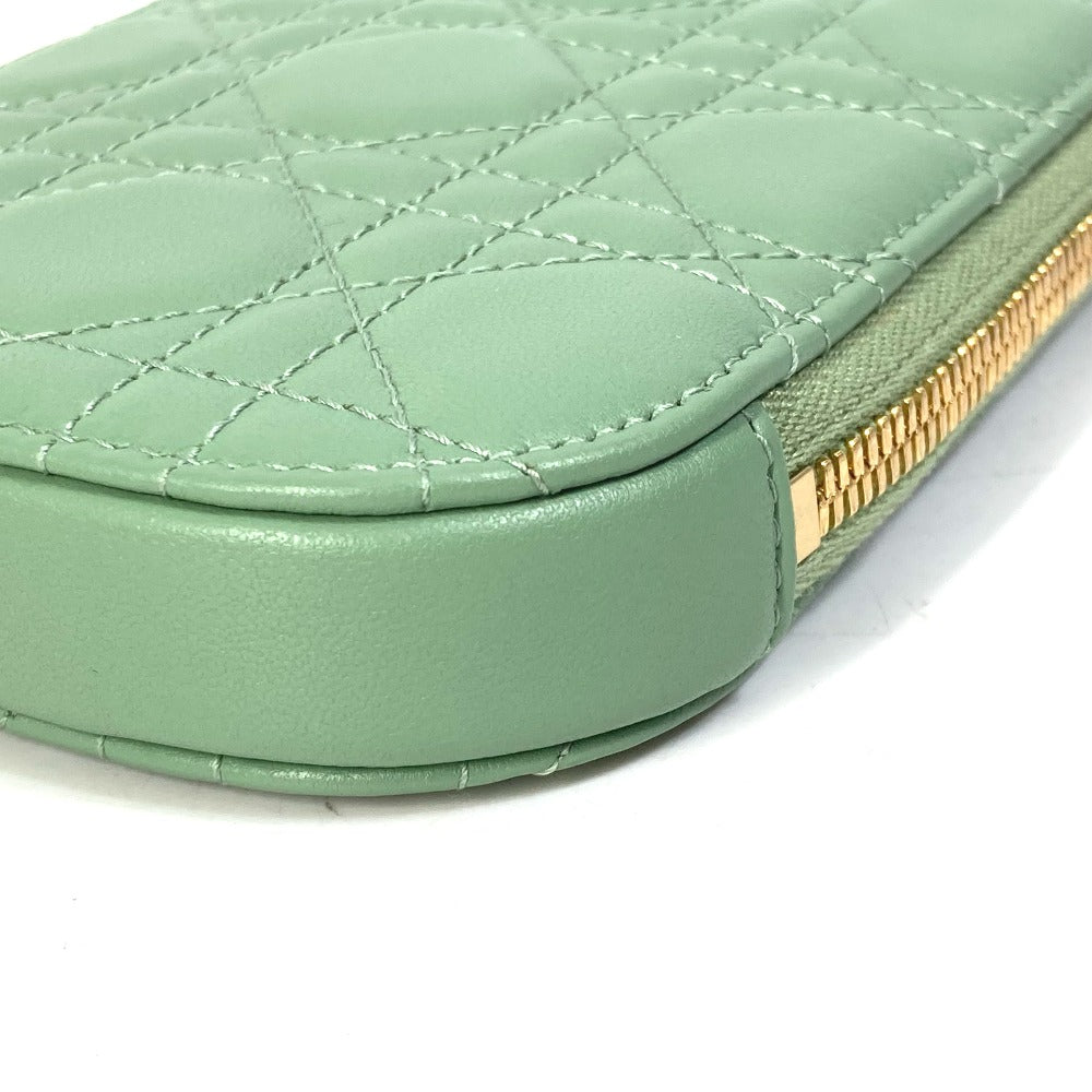 Christian Dior Shoulder Bag S0872 Onmj M59 H Leather Green Cannage Phone Case Lady Dior Lady Dior Phone Holder Women Used Authentic