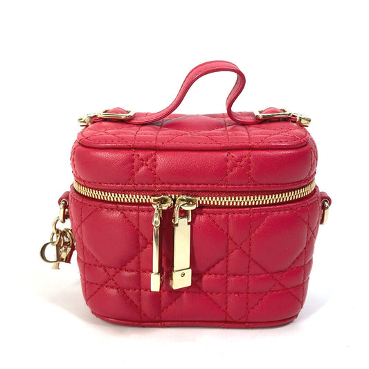 Dior Vanity Bag S0918 Onmj Leather Red Type Lady Dior Lady Dior Microvanity Cannage