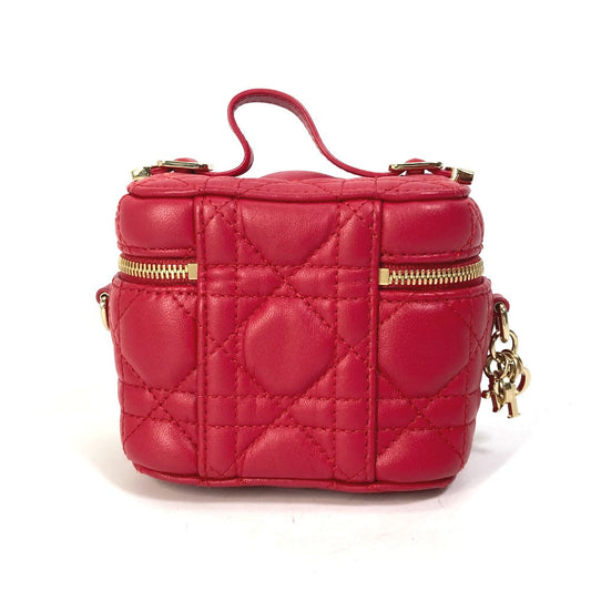 Dior Vanity Bag S0918 Onmj Leather Red Type Lady Dior Lady Dior Microvanity Cannage