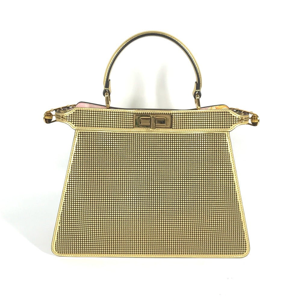 Fendi Handbag 8 Bn321 Leather Gold Versace Versace Collaboration Fendace Peekaboo Medium Iseeu Medium