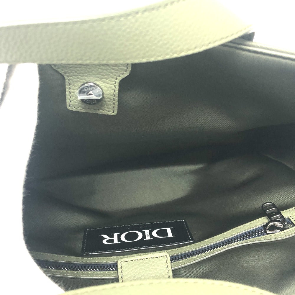 Dior Tote Bag 1 Adsh198 Usf Nylon, Leather Khaki Sacai Collaboration Saddle Bag Mens Used Authentic