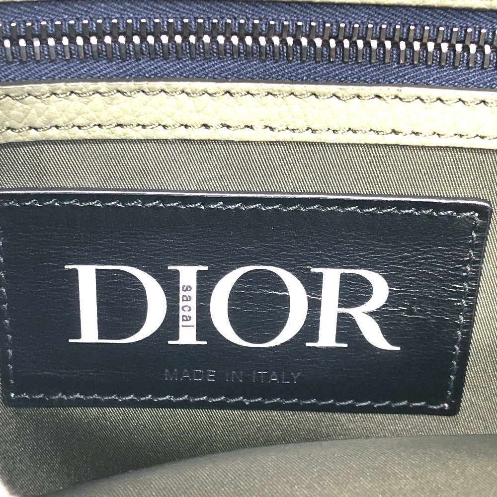 Dior Tote Bag 1 Adsh198 Usf Nylon, Leather Khaki Sacai Collaboration Saddle Bag Mens Used Authentic