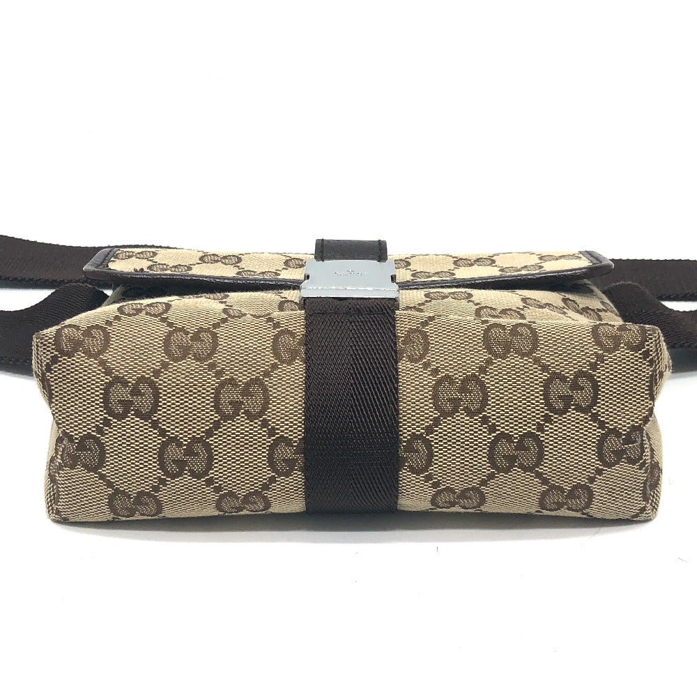 Gucci Waist Bag 131236 Gg Canvas Beige X Brown Gg Sling Bag Waist Pouch Unisex(unisex) Used Authentic