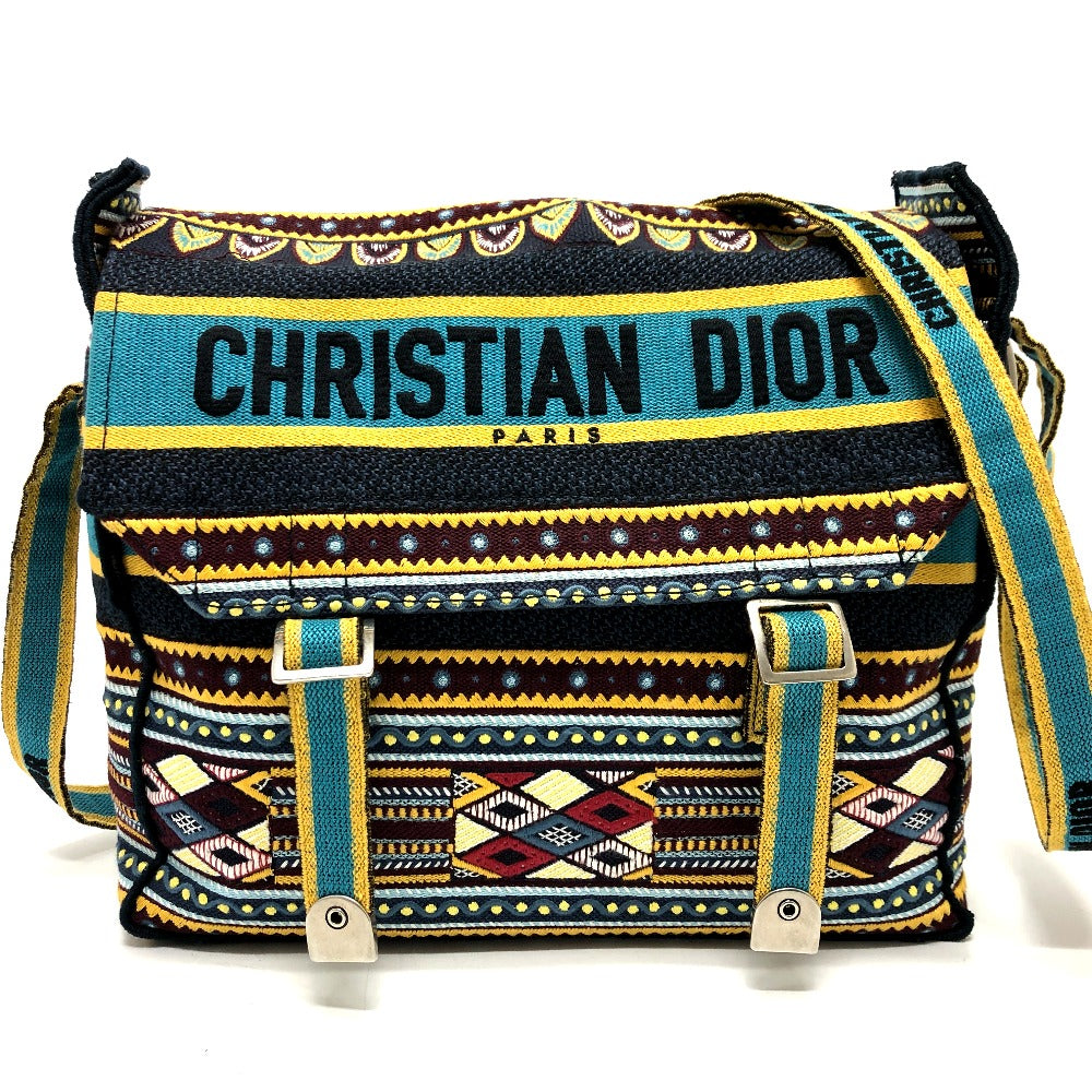 Christian Dior Shoulder Bag Canvas Blue Dior Camp Women Used Authentic