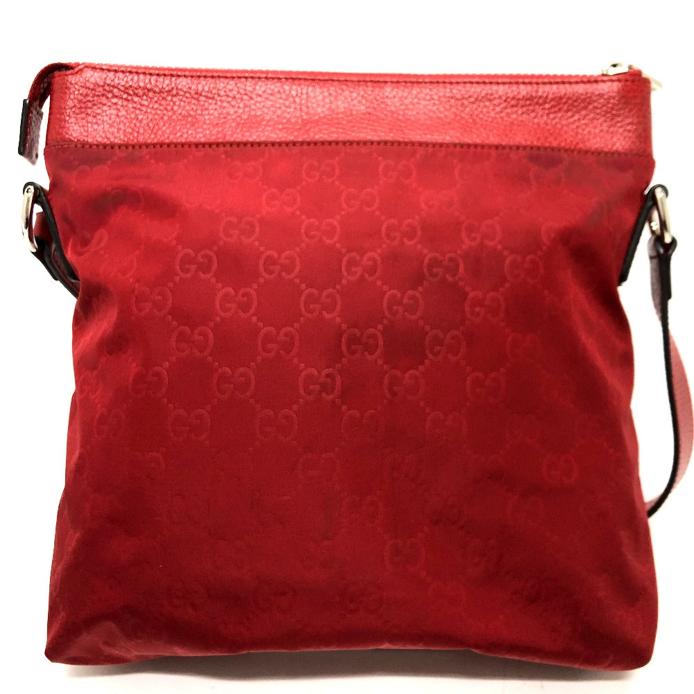 Gucci Shoulder Bag 510342 Nylon / Leather Red Gg Women Used Authentic