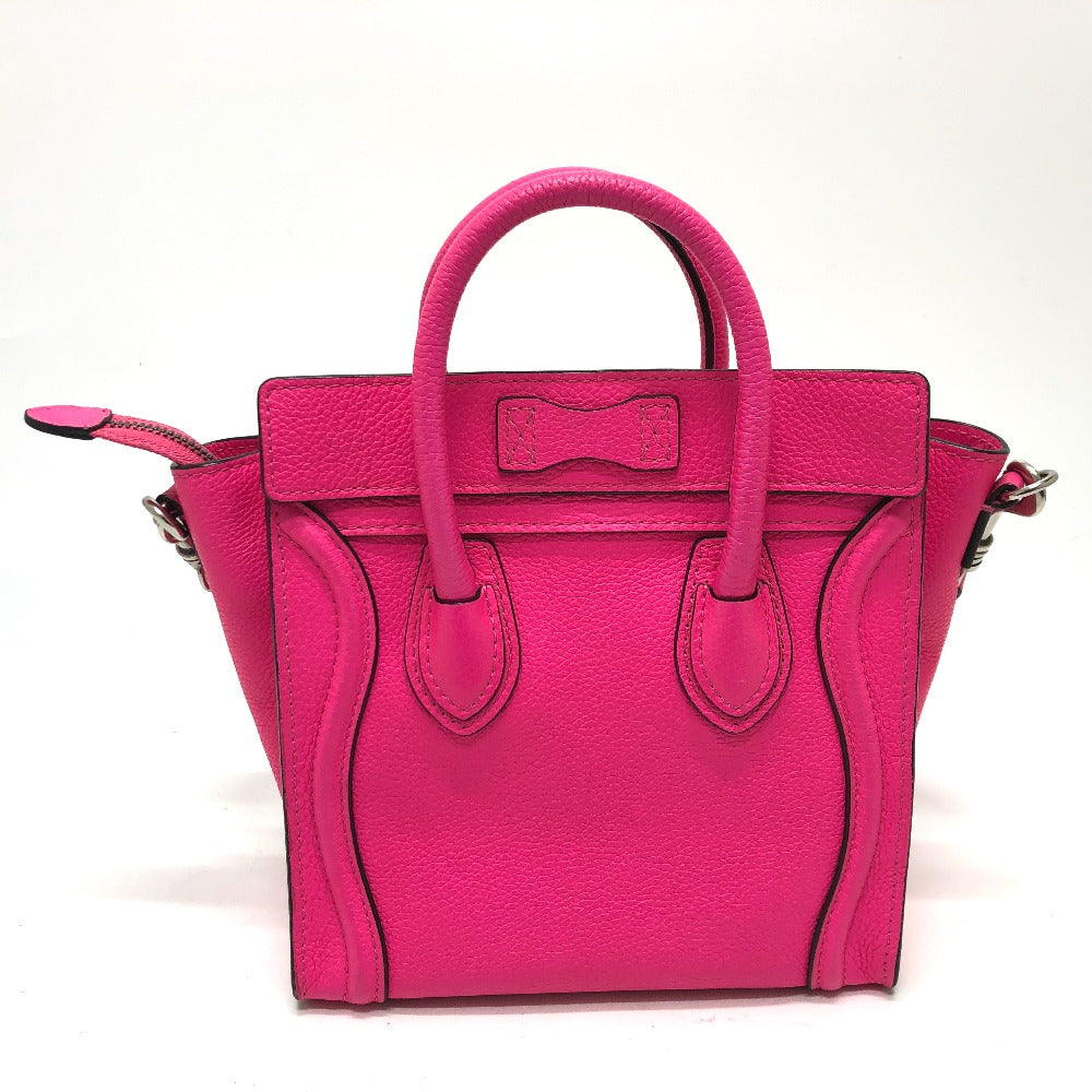 Celine Handbag 18924 Leather Pink Luggage Mini Shopper Women Used Authentic