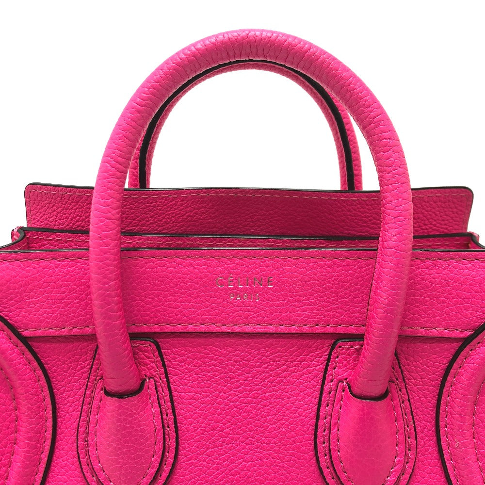 Celine Handbag 18924 Leather Pink Luggage Mini Shopper Women Used Authentic