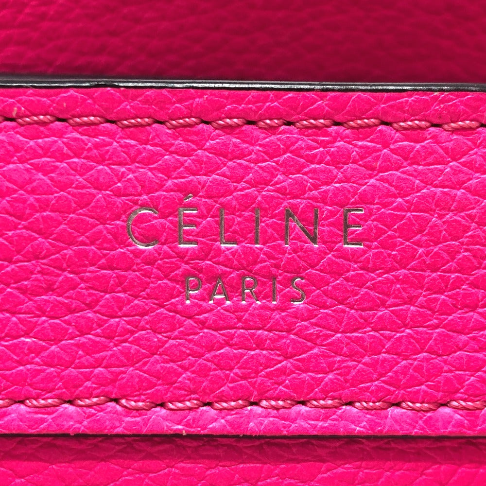 Celine Handbag 18924 Leather Pink Luggage Mini Shopper Women Used Authentic