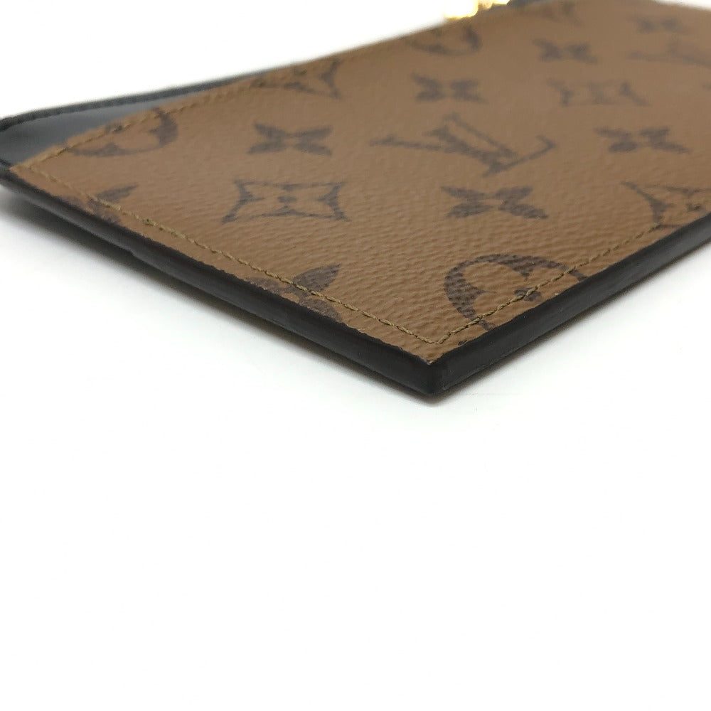 Louis Vuitton Pouch M80390 Monogram Reverse Canvas Brown Card Wallet Monogram Reverse Slim Perspective Women Used Authentic