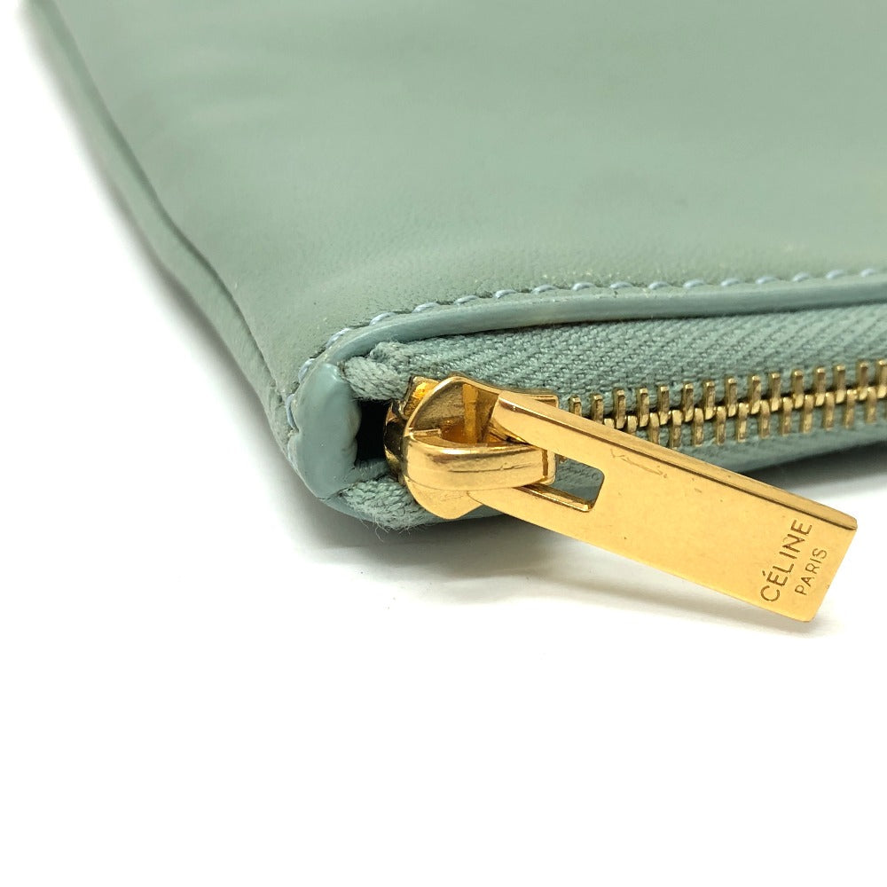 Celine Clutch Bag Leather Green Type Business Bag Women Used Authentic