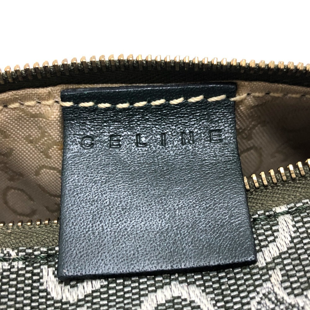 Celine Pouch Canvas Khaki C Macadam Unisex(unisex) Used Authentic