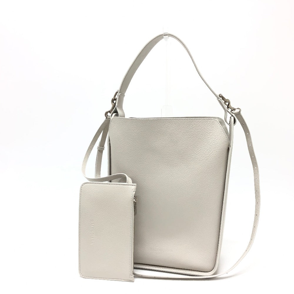 Balenciaga Shoulder Bag 659920 Leather White North South Women Used Authentic