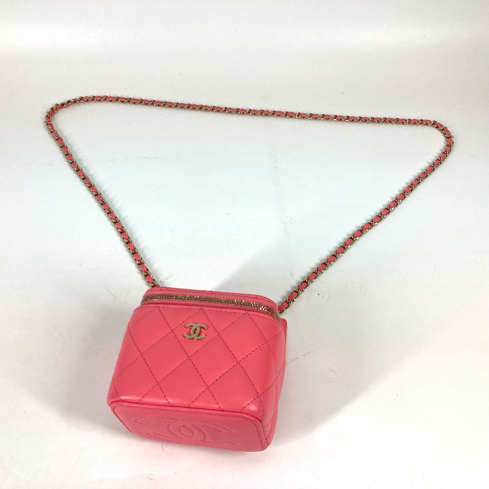 Chanel Shoulder Bag Ap1340 Lambskin Pink Timeless Classic Line Small Vanity Bag Women Used Authentic