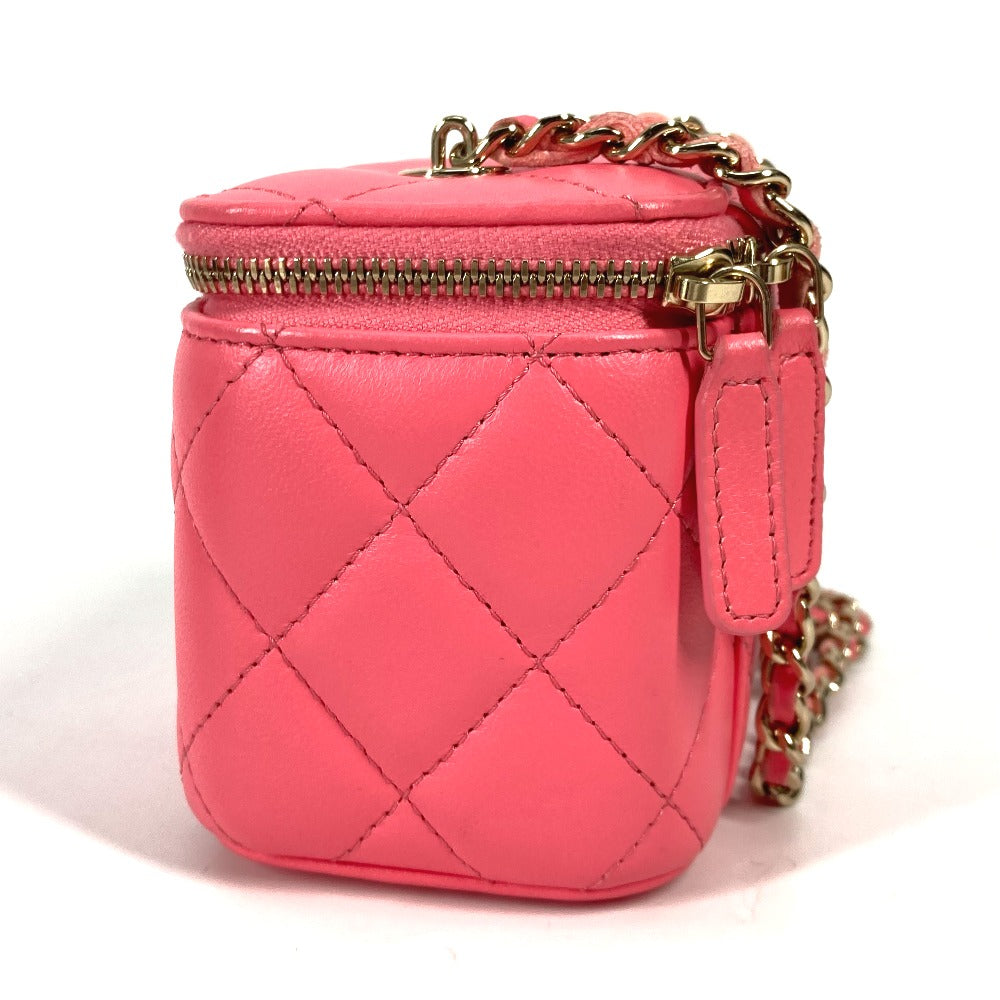 Chanel Shoulder Bag Ap1340 Lambskin Pink Timeless Classic Line Small Vanity Bag Women Used Authentic